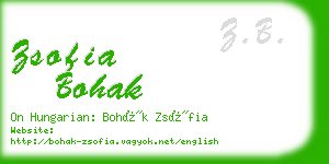 zsofia bohak business card